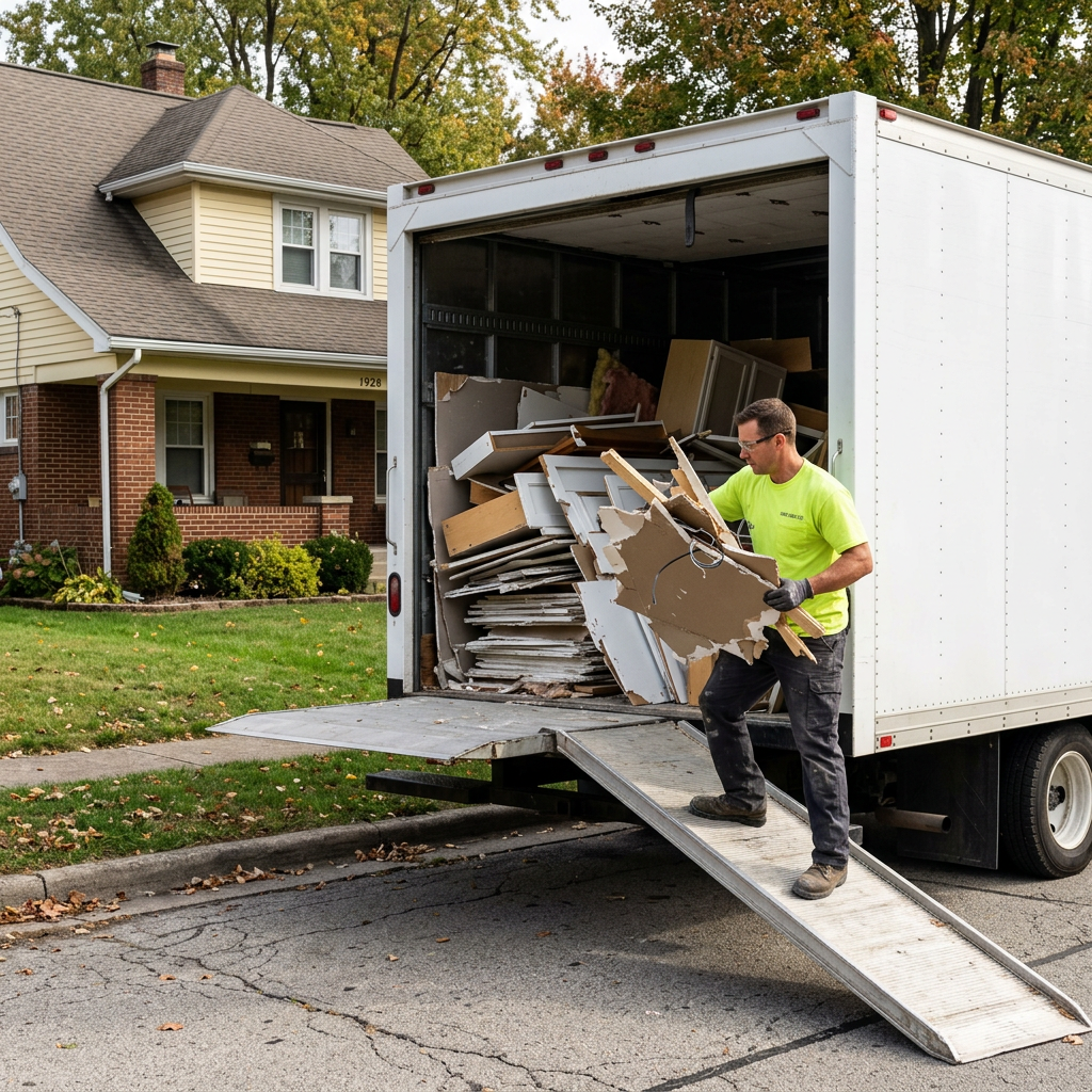Renovation debris haul-off in Toledo, OH