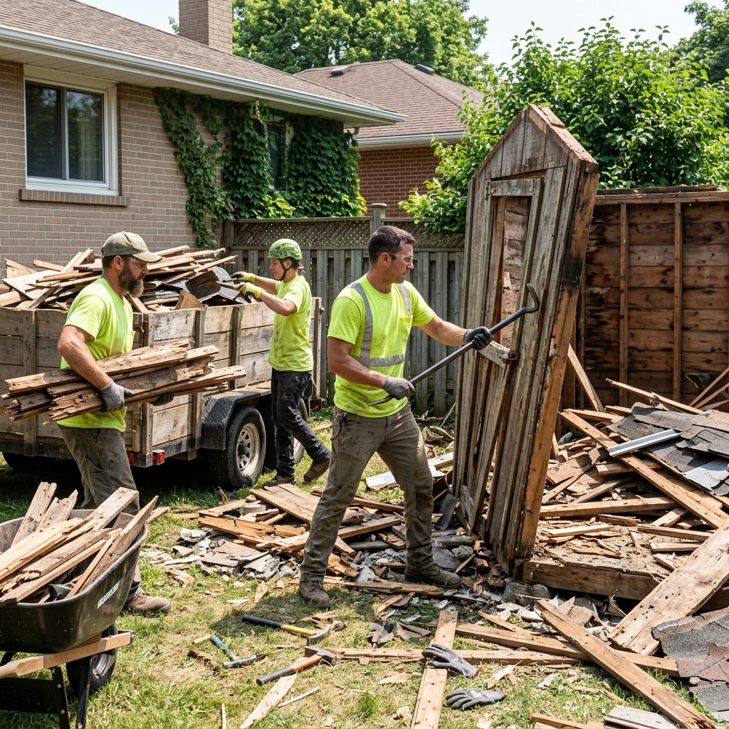 Backyard shed teardown and removal